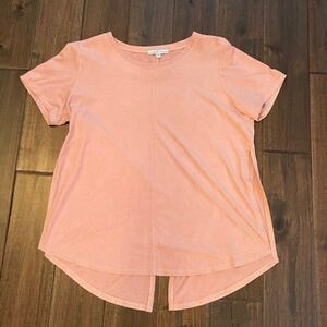 Moa Moa Pink Faux Suede Top S